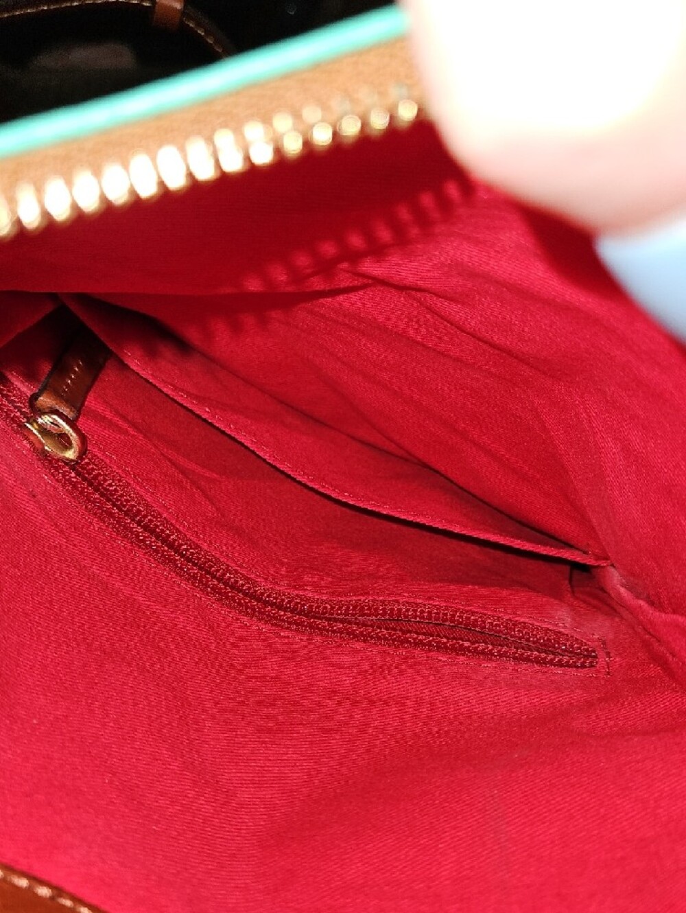 Dooney & Bourke Turquoise Leather Crossbody with Tassel - Picture 4 of 8